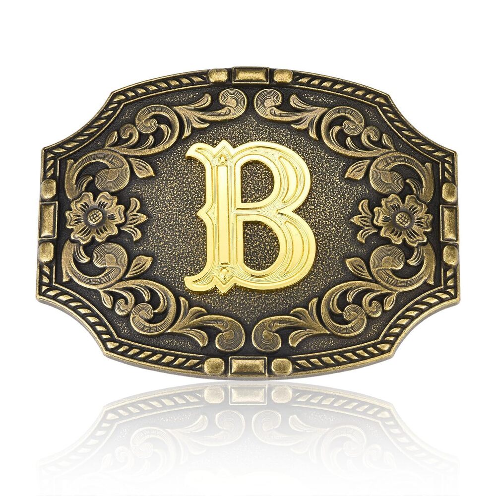 4466 Western Belt Buckle Initial Letters B Cowboy Rodeo Belt Buckles Cowboy